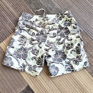 Mens boardshorts Blue grey Hibiscus
